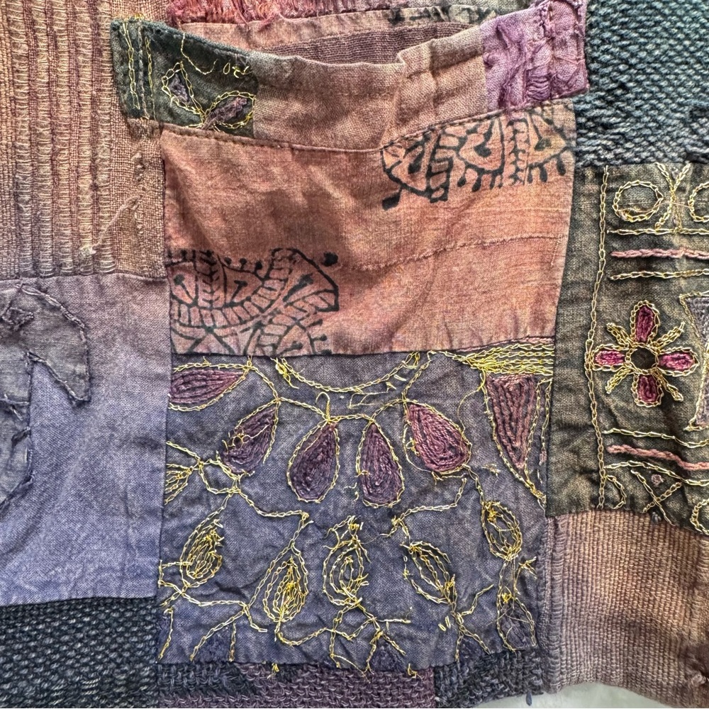 Vintage Patchwork Boho Jacket Embroidered Beaded … - image 5